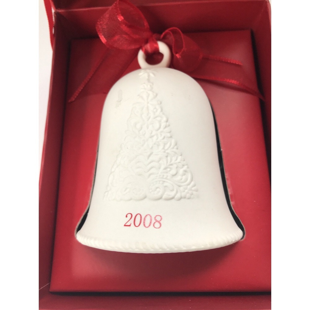 Hallmark Keepsake Ornament Porcelain Dated Bell‎ 2008 Presentation Box